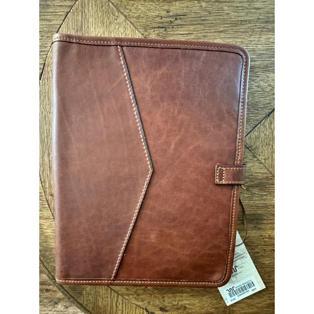 King Ranch Leather Notepad Portfolio Cognac Brown Running W 225445CGN NWT - Picture 5 of 8